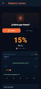 Registrar lectura de nivel de gas