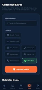 Registro de consumos extras
